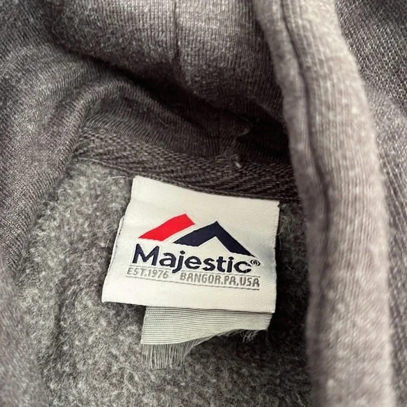 Majestic dark gray Chicago Blackhawks NHL hockey sewn on logo pocket hoodie - Picture 5 of 6